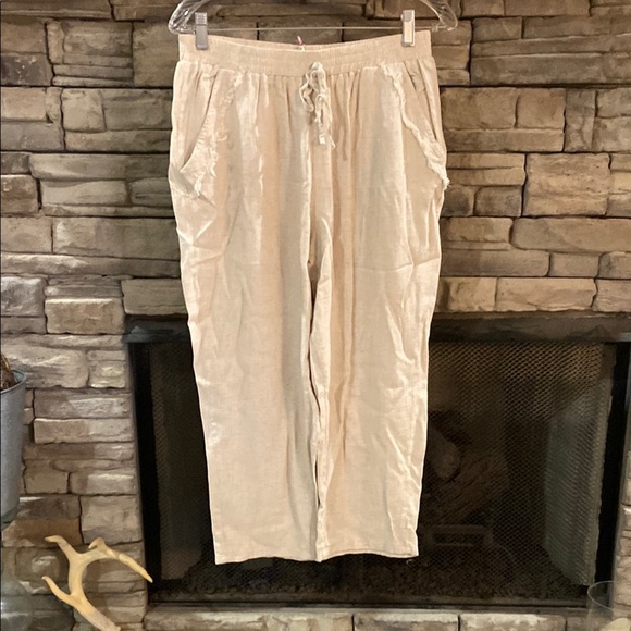 Cream‎ Drawstring Pants - Picture 1 of 5